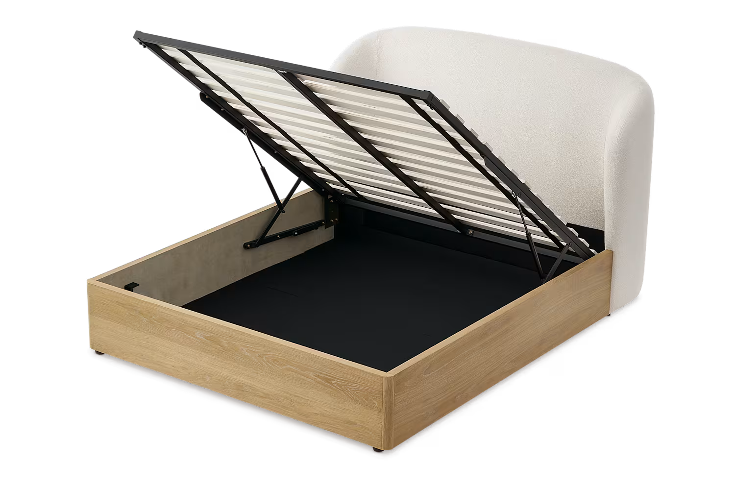 Auburn Wood Queen Size Storage Bed, Natural (US ver)