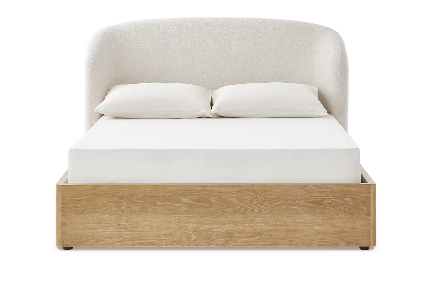 Auburn Wood Queen Size Storage Bed, Natural (US ver)