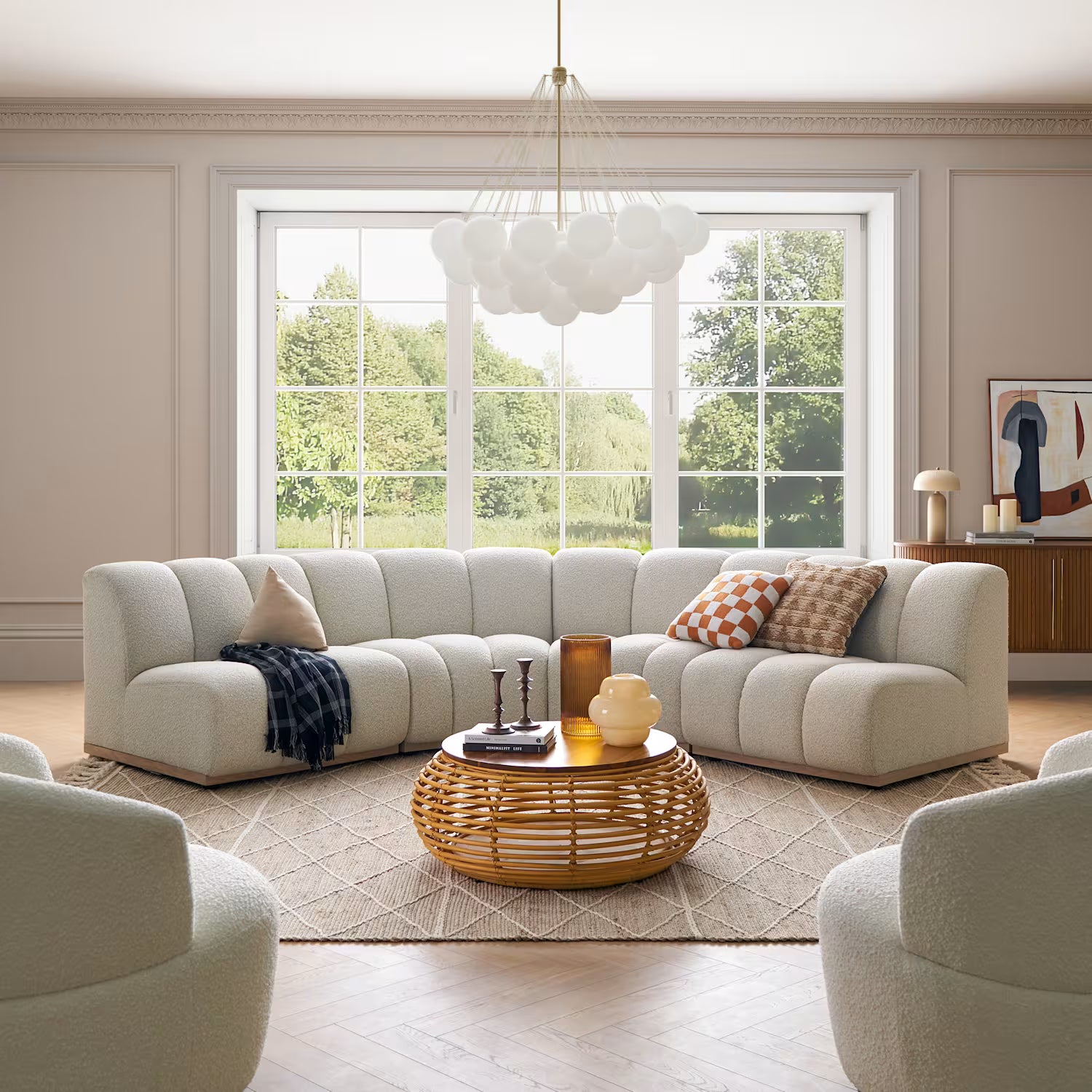 Marlow Performance Bouclé Wedge Sofa( White Quartz)