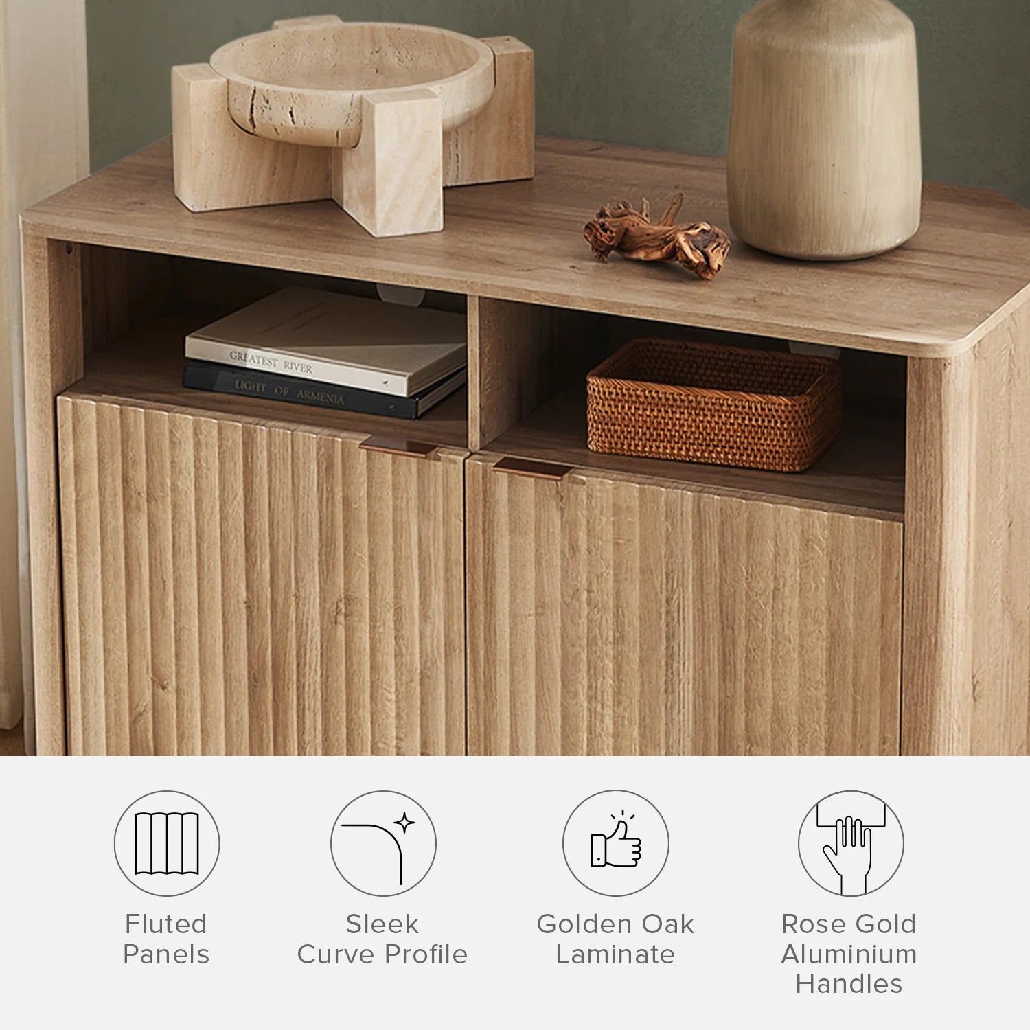 Brooklyn Corner TV Stand, Golden Oak