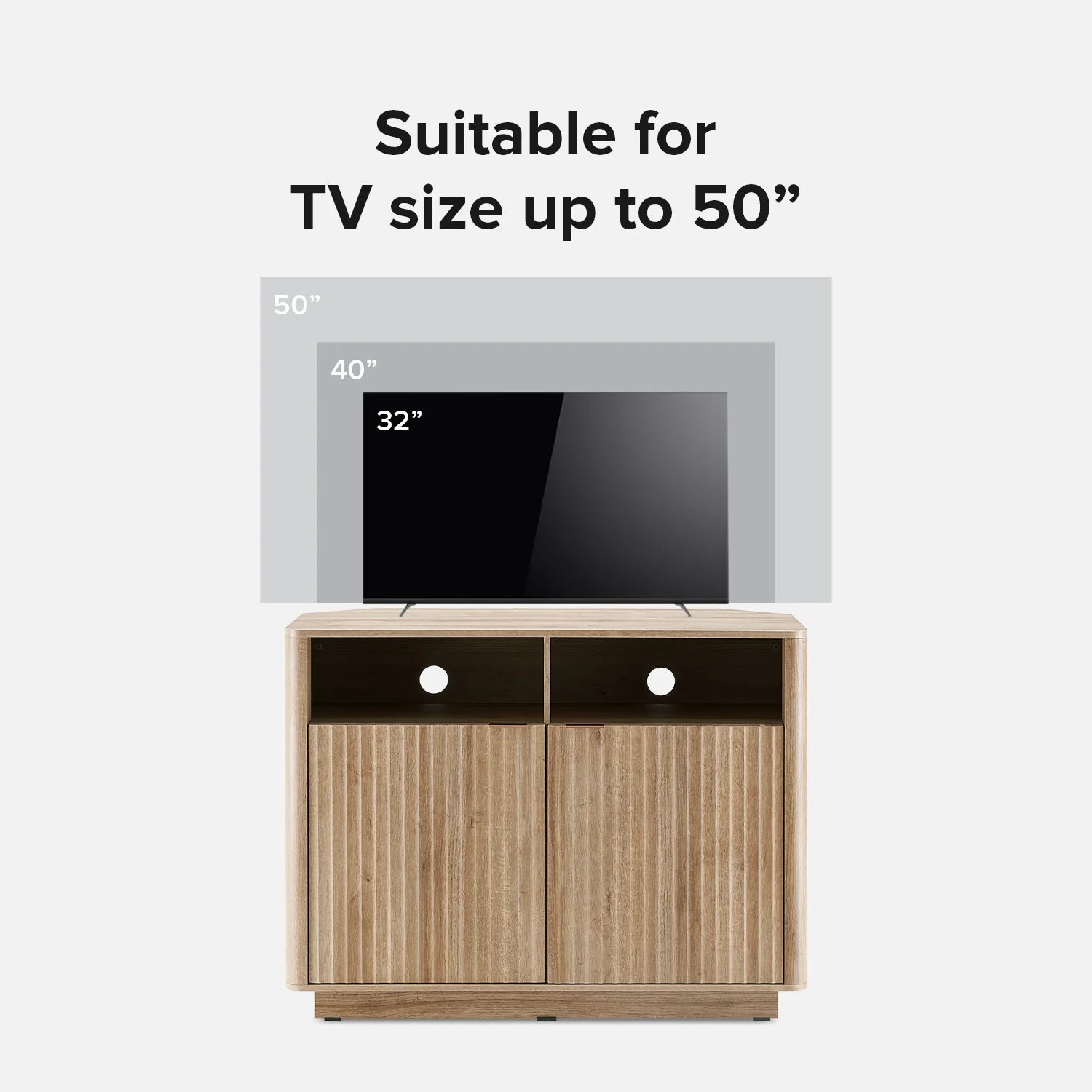 Brooklyn Corner TV Stand, Golden Oak