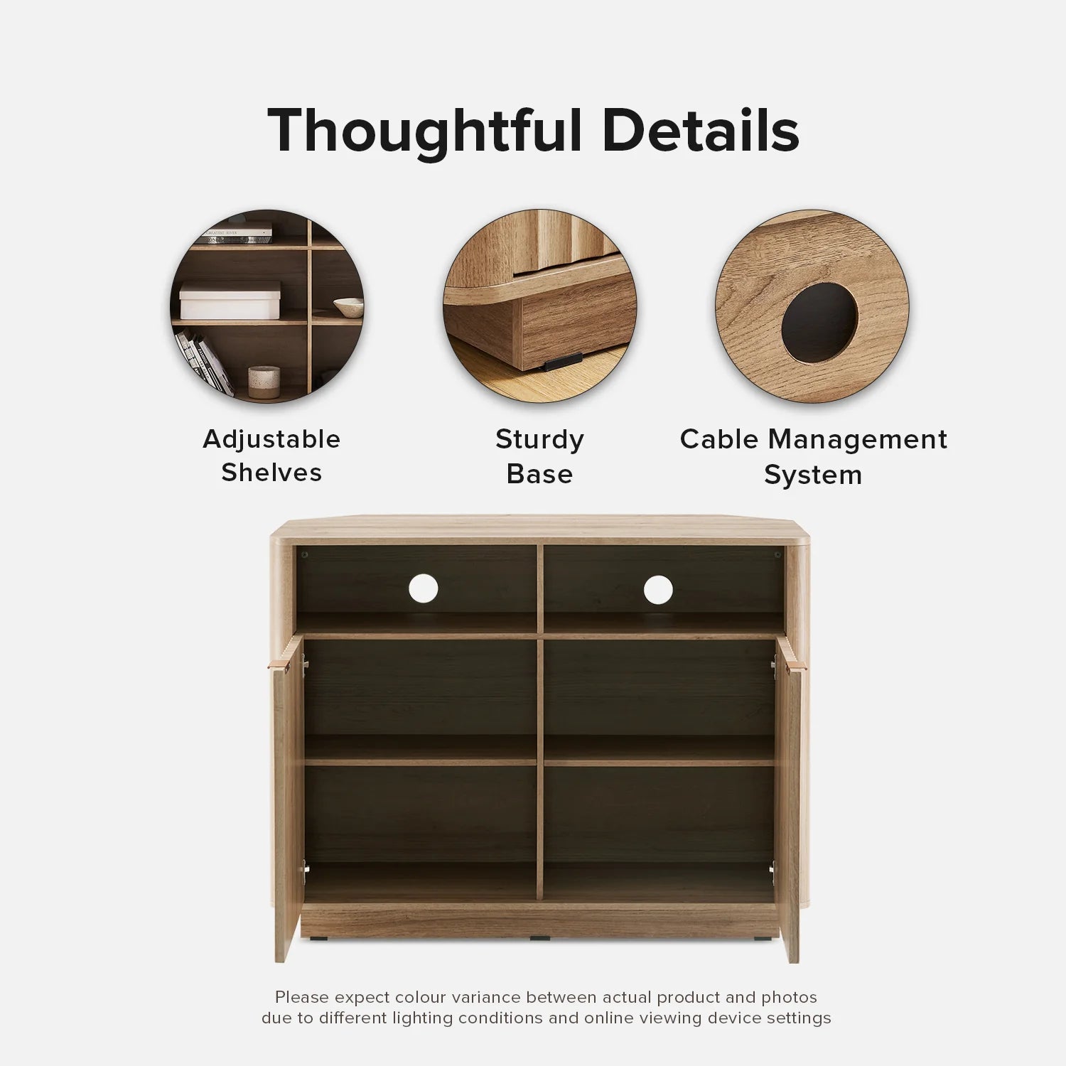Brooklyn Corner TV Stand, Golden Oak