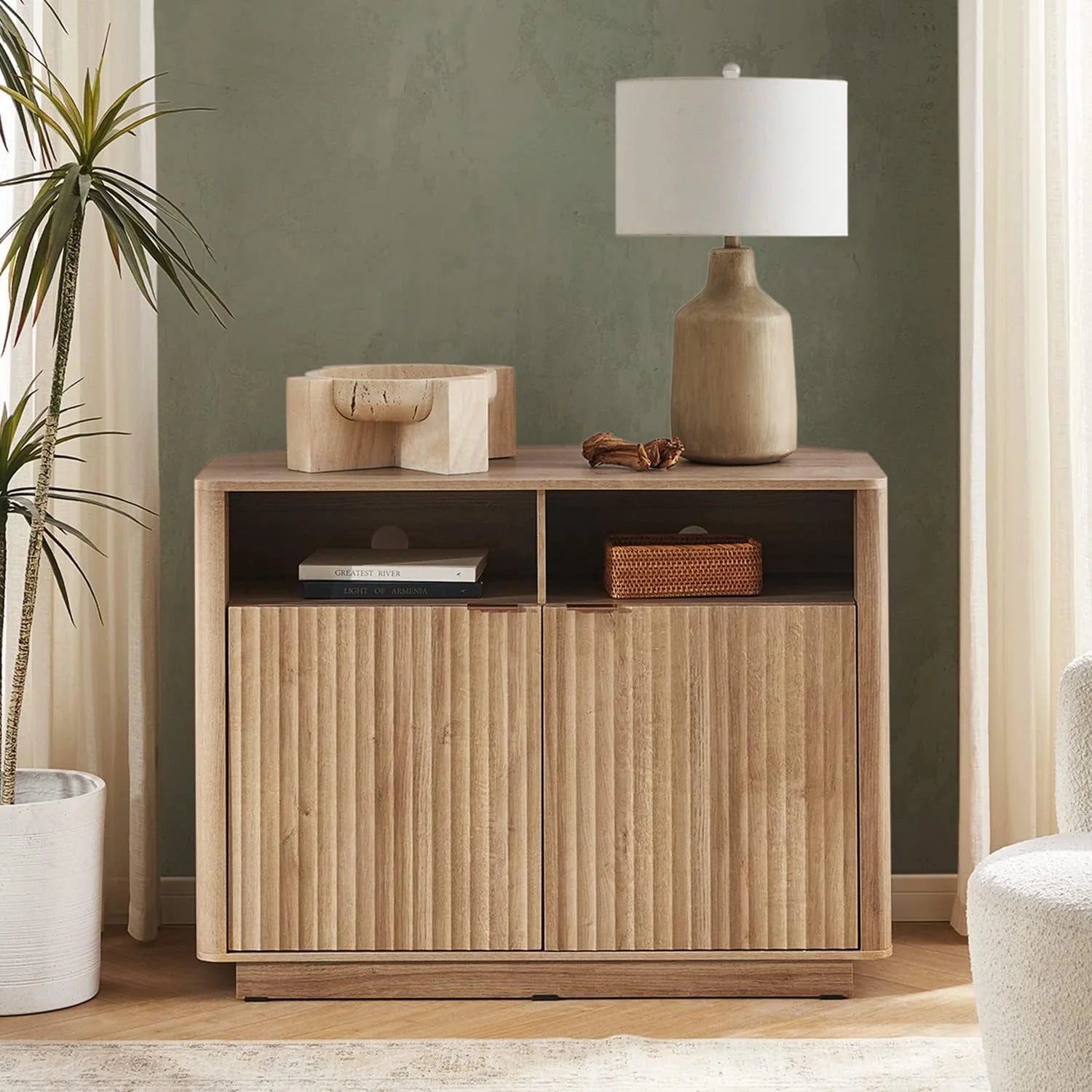 Brooklyn Corner TV Stand, Golden Oak