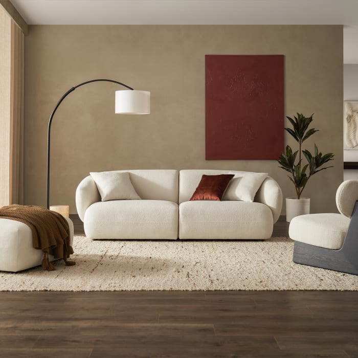 Auburn Left Arm Sofa, Performance Chalk Boucle