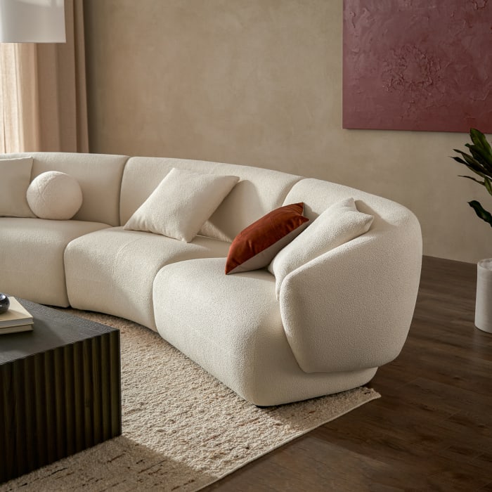 Auburn Left Arm Sofa, Performance Chalk Boucle