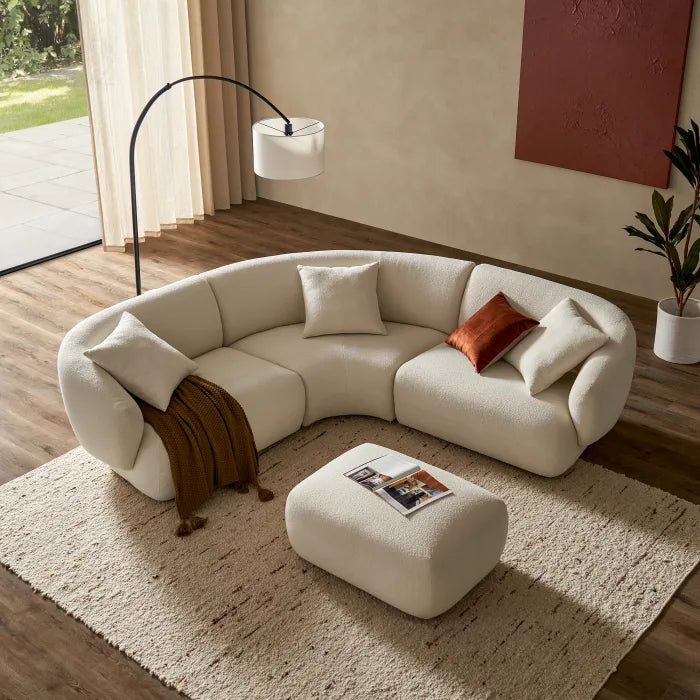 Auburn Curve Wedge Sofa, (Performance Cambria) Chalk
