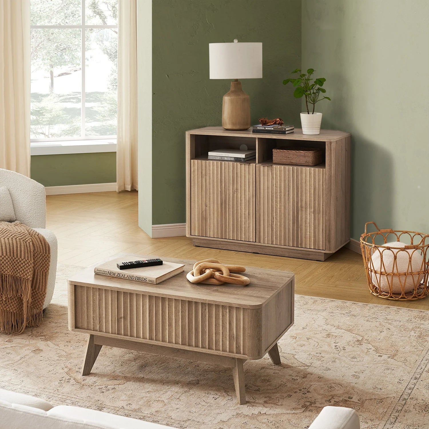 Brooklyn Corner TV Stand, Golden Oak