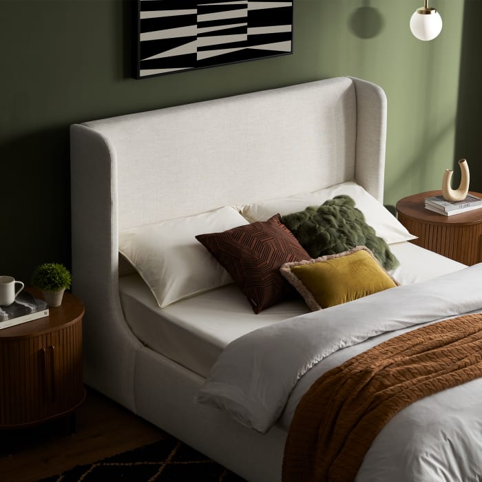 Dalton Storage Queen Size Bed, Beach Linen (AU/US Ver)