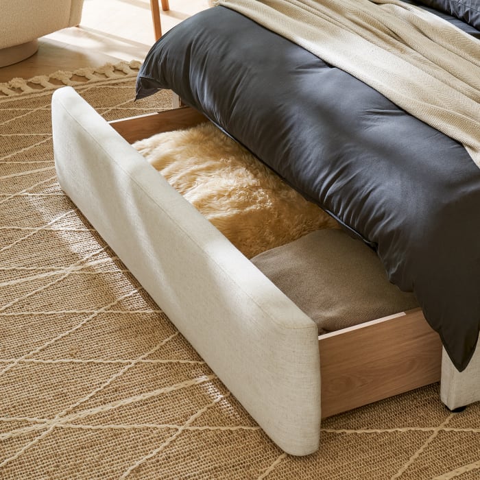 Dalton Storage Queen Size Bed, Beach Linen (AU/US Ver)