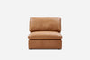 Dawson Leather Armless Sofa, (Orion) Cocoa