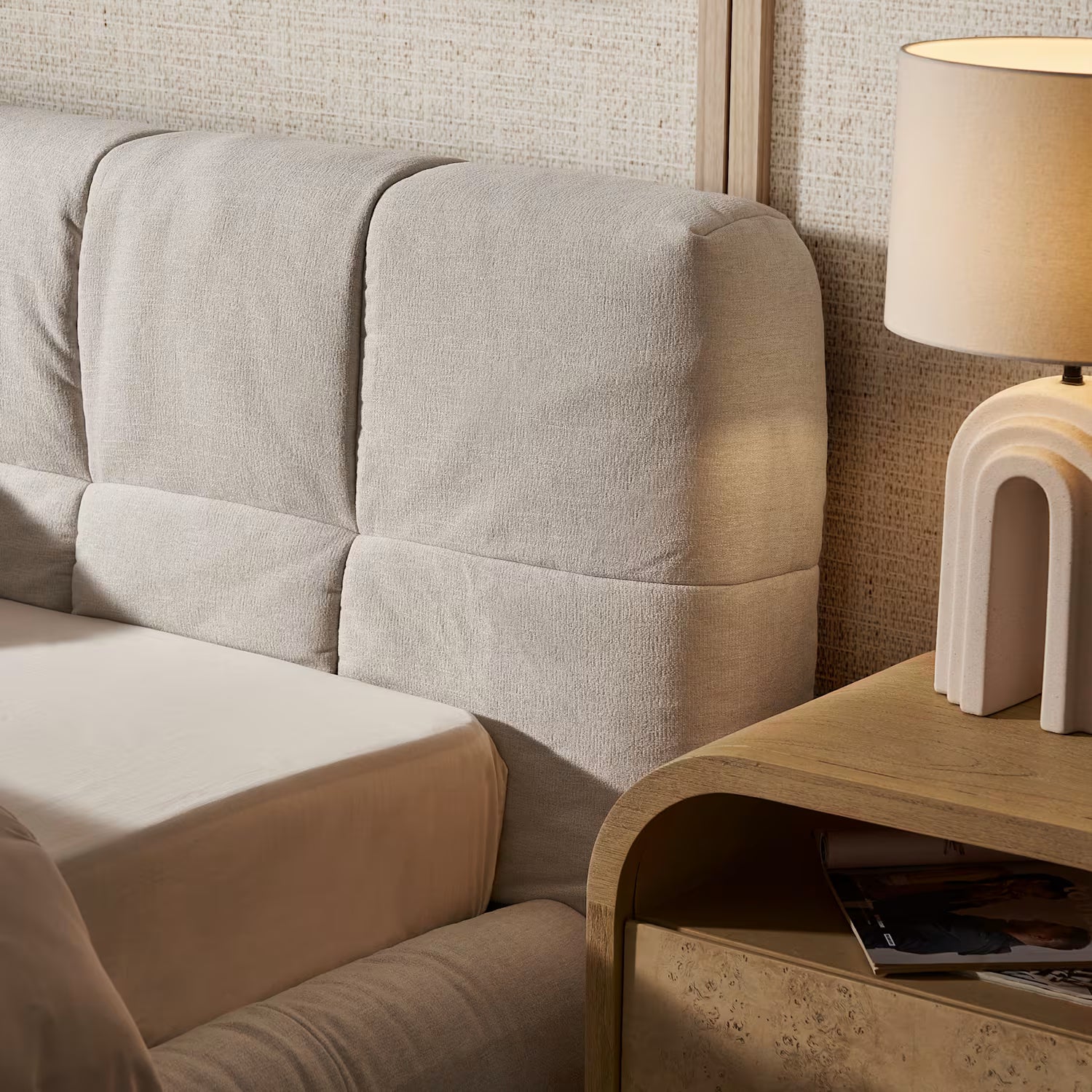 Esmee Performance Fabric Storage Bed, Queen