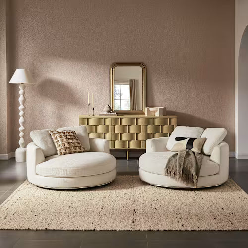 Hamilton Swivel Armchair (Performance Marcel) Brilliant White