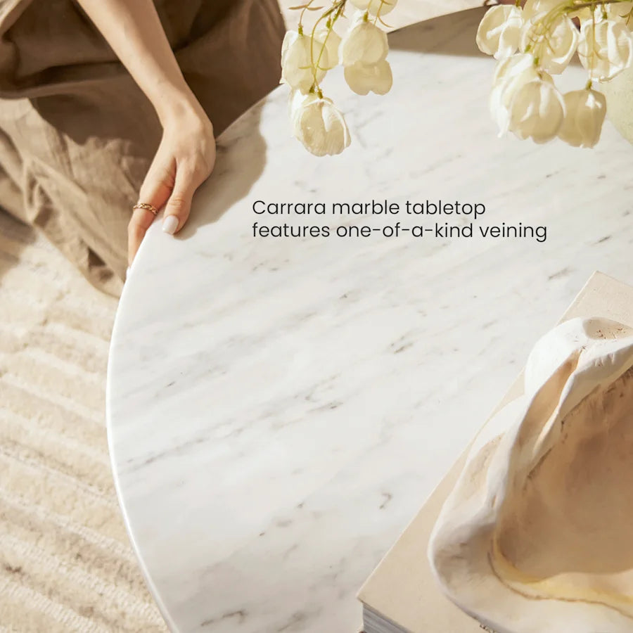 Harper Marble TV Console, Chestnut