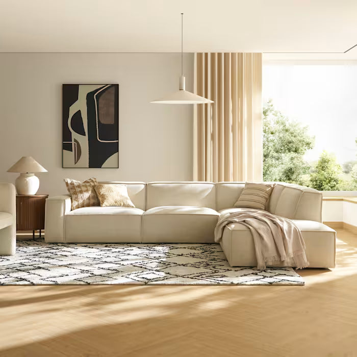 Jonathan Left Arm Sofa, (Performance Twill) Creamy White