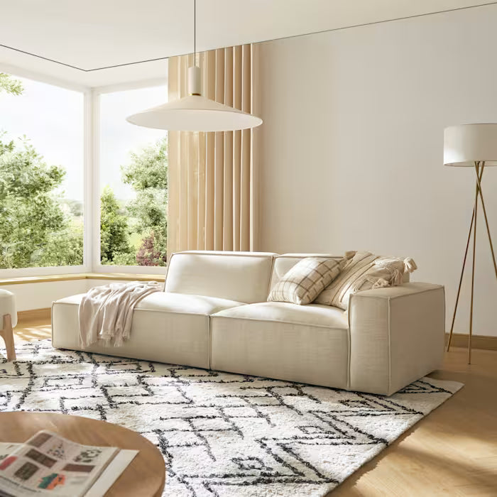 Jonathan Right Arm Sofa, (Performance Twill) Creamy White