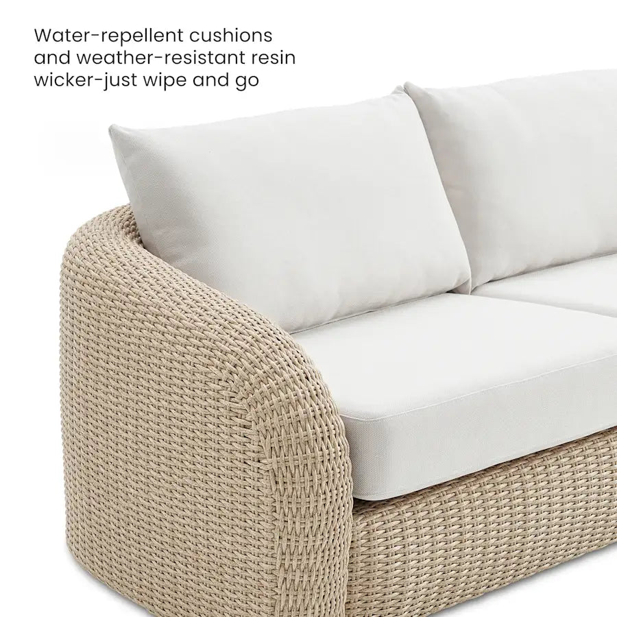 Lorna Outdoor Swivel Lounge Chair, (Ciel) Oat