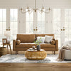 Madison Leather 3 Seater Sofa, (Lugano) Caramel